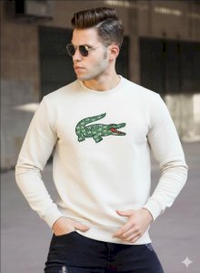 Lacoste Timsah Baskılı Sweat